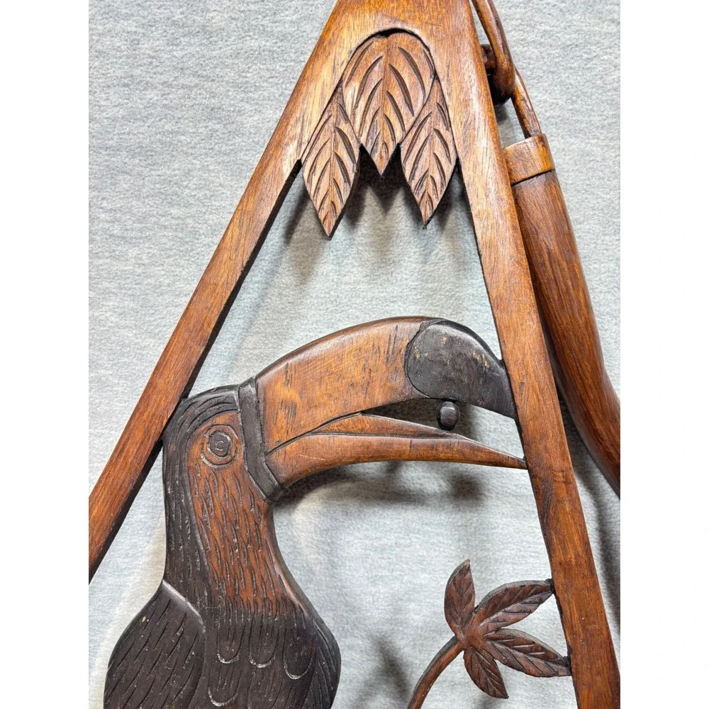 Vtg Toucan Wall Art Decor Wood Carving Manaus AM‎ Arinos Brazil Signed Handmade